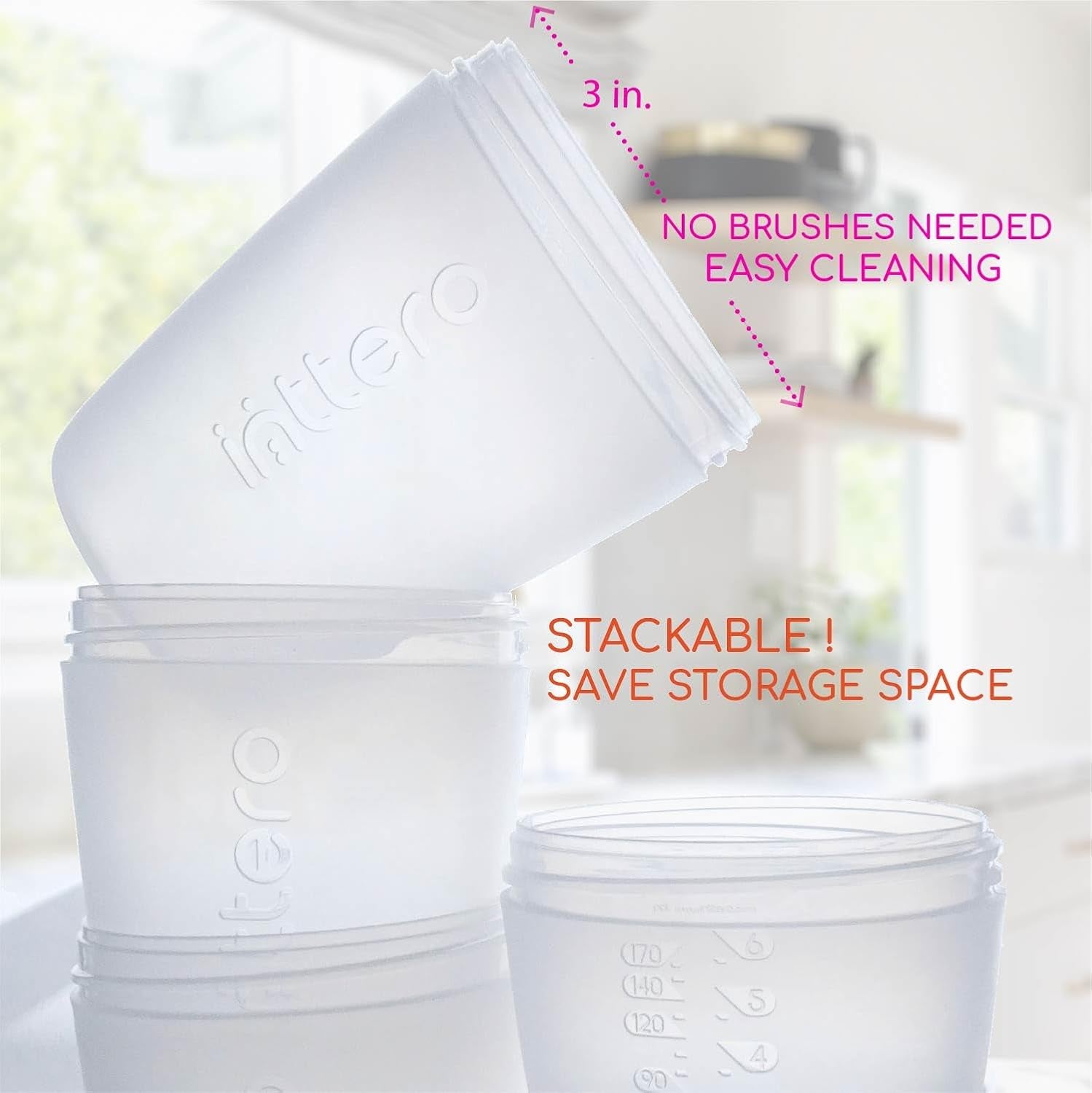 Anti-Colic Formula Making Dispenser Baby Bottles, 6Oz with Flow 1 Nipples, 2Pk, Deep Magenta — Formula Container to Go Dispenser on the Go — Popyummy Mixie Baby Brezz