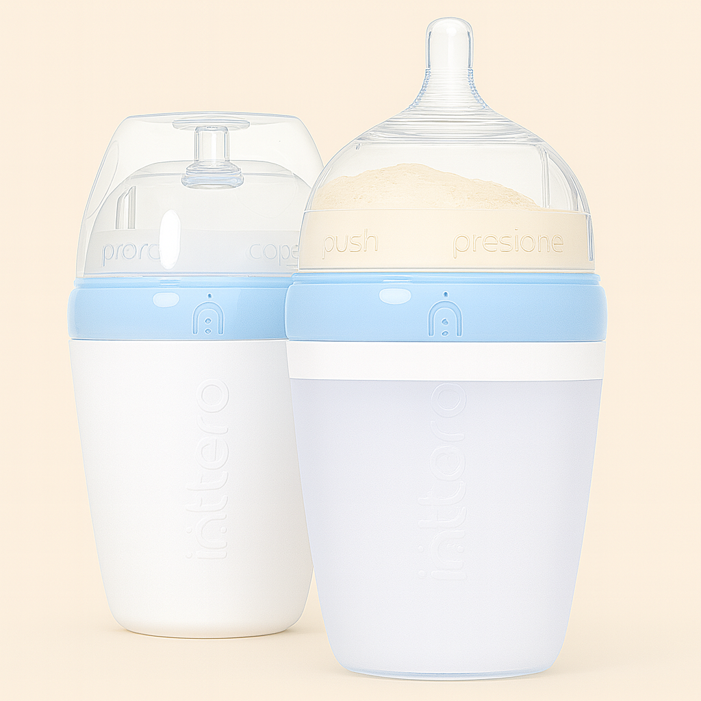 Baby Blue Formula Mixing Baby Bottles – Anti-Colic, Breast-Mimic Nipple, 2 Pack (6oz or 9oz)