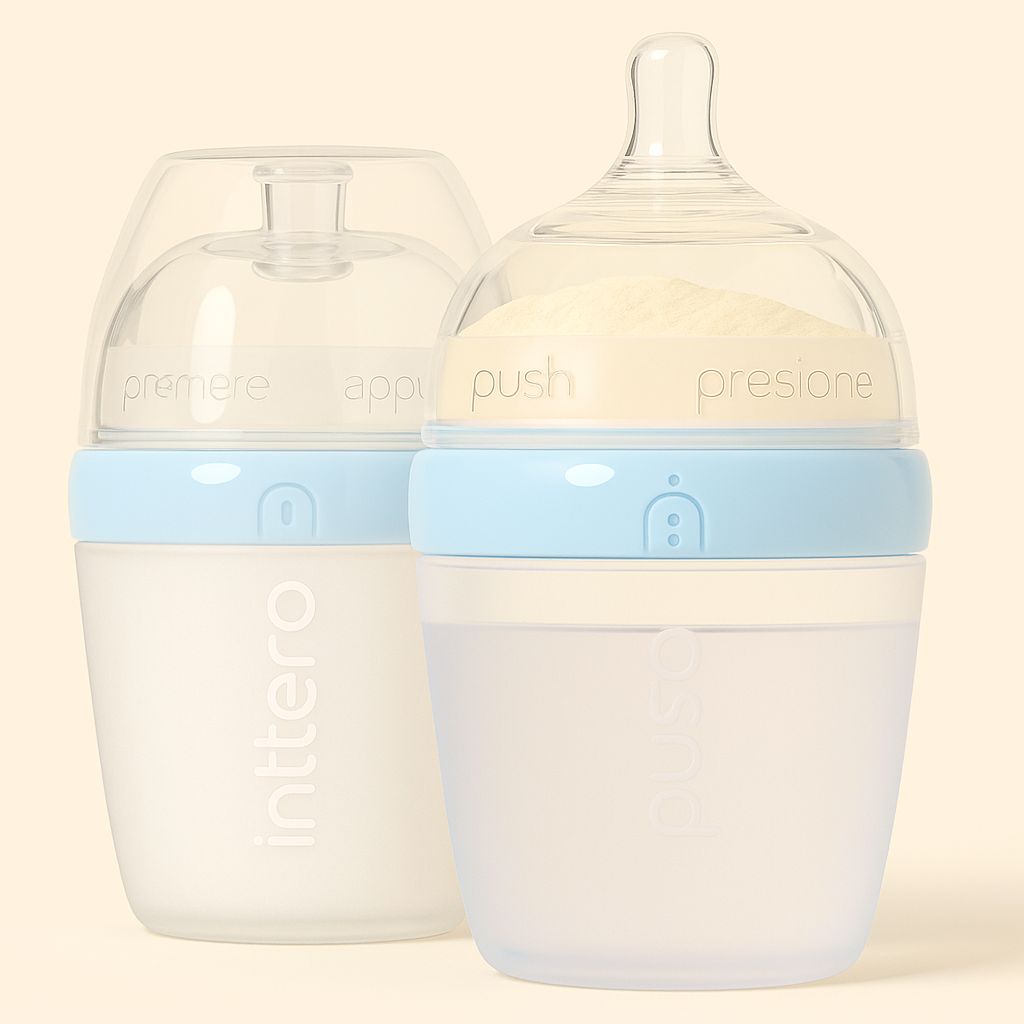 Baby Blue Formula Mixing Baby Bottles – Anti-Colic, Breast-Mimic Nipple, 2 Pack (6oz or 9oz)